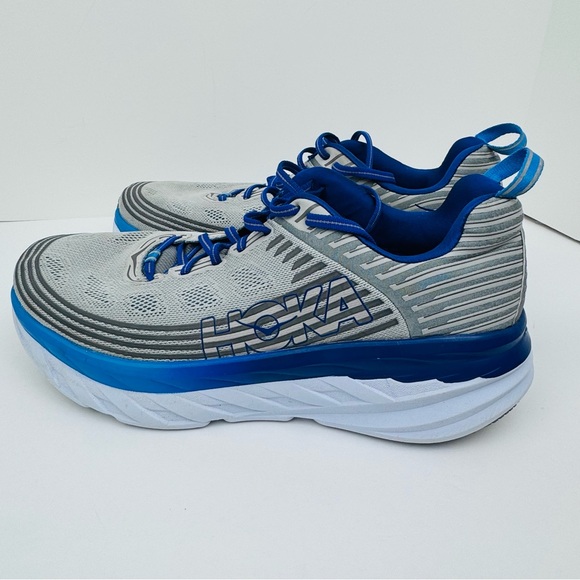Hoka One One Men's Bondi 6 Running Sneakers Size 12. Gray/ blue color-way. - Picture 2 of 9